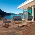 Rta Products Llc DUKAP® Lugano 4 Piece Rattan Outdoor Sofa Seating Set w/ Cushions O-DK-P080-AB